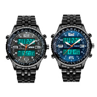 Montre à bijoux pour homme SKmei®, alliage de zinc, avec verre, Placage, 30M étanche & réglable & LED, plus de couleurs à choisir, protéger l'environnement, sans nickel, plomb et cadmium, 46x55x14mm, Longueur Environ 10.3 pouce, Vendu par PC