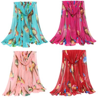 Fashion Scarf Voile Fabric printing with flower pattern Sold By Strand