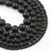 Black Stone Üveggyöngy, Kerek, különböző méretű a választás, Naponta eladott Kb 15 inch Strand