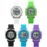 Montre à bijoux pour homme SKmei®, plastique, avec boîte de papier & silicone & alliage de zinc, Placage, réglable & LED & imperméable, plus de couleurs à choisir, 33x38x13mm, Longueur Environ 8.7 pouce, Vendu par PC