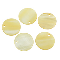 Shell Pendler, Flad Rund, 20x2mm, Hole:Ca. 1mm, 10pc'er/Bag, Solgt af Bag