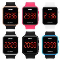 SKmei® Unisex Smykker Watch, Plastic, med papir kasse & Silicone & Zinc Alloy, forgyldt, 30M vandtæt & justerbar & LED, flere farver til valg, 31x41x11mm, Længde Ca. 9.6 inch, Solgt af PC