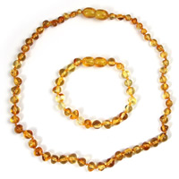 Amber Sieraden set, armband & halsketting, voor kinderen, meer kleuren voor de keuze, 32cm, Per verkocht Ca 6 inch, Ca 12.5 inch Strand