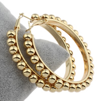 Zinc Alloy Hoop Earring, roestvrij staal oorbel bericht, gold plated, 57mm, Verkocht door pair