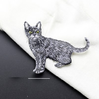 Stoff Sewing -on -Patch, Katze, Stickerei, Kann gebügelt werden & verschiedene Stile für Wahl, 60x65mm-70x53mm, verkauft von PC