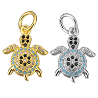 Cubic Zirconia Micro Pave Brass Pendant Turtle plated micro pave cubic zirconia Approx 5mm Sold By Lot