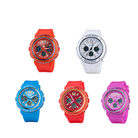 Montre à bijoux Unisexe SANDA®, caoutchouc, avec plastique, LED & imperméable, plus de couleurs à choisir, 40x40mm, Longueur Environ 8.5 pouce, Vendu par PC