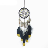 Mode Dreamcatcher, Feather, med Velveteen Cord & Trä, 50cm, Säljs av PC