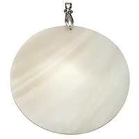 Pendants White Shell Nádúrtha, Bán Shell, le bannaí práis, Babhta Maol, dath platanam plátáilte, 51x59x7mm, Poll:Thart 4x5mm, Díolta De réir PC