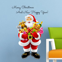 Adesivi murali, PVC plastica, Babbo Natale, adesivo, 350x580mm, Venduto da PC