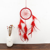 Feather DIY drøm catcher, med Velveteen Cord & Kobber Coated Plastic, du kan DIY, flere farver til valg, 400mm, Solgt af PC