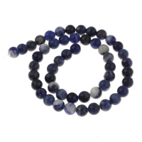 Sodalite Gyöngyök, Kerek, természetes, különböző méretű a választás, Lyuk:Kb 1mm, Naponta eladott Kb 15 inch Strand