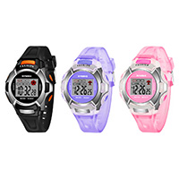 Reloj para niños Synoke®, El plastico, con Vidrio, chapado, Resistente al agua de la vida & para  los niños & ajustable & LED, más colores para la opción, 36.95x14.99mm,15.83mm, longitud aproximado 8.2 Inch, Vendido por UD