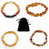 Children Bracelet & Bangle Amber with Velveteen release mental pressure & for children & Australia Imported Sold Per Approx 5.9 Inch Strand