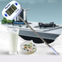 ABS Plastic Voedselthermometer, met Roestvrij staal, LED, wit, 150mm, 180mm, Verkocht door PC