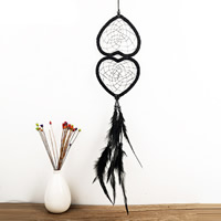 Mode Dreamcatcher, Feather, med Velveteen Cord & Glass Seed Beads, Hjärta, 60cm, Säljs av PC