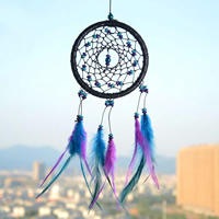 Mode Dreamcatcher, plume, avec cuir PU & bois, 41cm, Vendu par PC