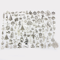 Zink Alloy Christmas Hängen, antik silver pläterad, Julen smycken & blandad, nickel, bly och kadmium gratis, 13-33mm, Hål:Ca 0.5-1mm, 100PC/Ställ, Säljs av Ställ