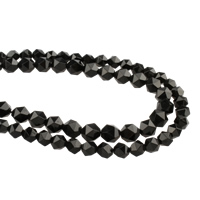 Přírodní černý Achát Korálky, Tourmaline, tváří, černý, Prodáno za Cca 15.5 inch Strand