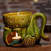 Porselein Candle Holder, Olifant, meer kleuren voor de keuze, 160x110mm, Verkocht door PC