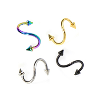 Gioielleria da Piercing naso in acciaio inox, 316L acciaio inox, placcato, unisex, colori misti, 1.2mm, 3mm, 14mm, 10PC/lotto, Venduto da lotto