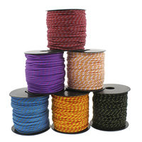 Paracord, Nylon Koord, gemengde kleuren, 3mm, 50m/spool, Verkocht door spool