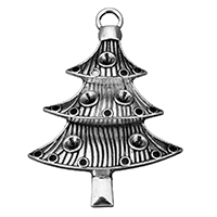 Zink legering hanger Rhinestone instelling, Zinc Alloy, Kerstboom, antiek zilver plated, nikkel, lood en cadmium vrij, 41x57x6mm, Gat:Ca 5mm, Binnendiameter:Ca 3.5, 1.5mm, 100pC's/Lot, Verkocht door Lot