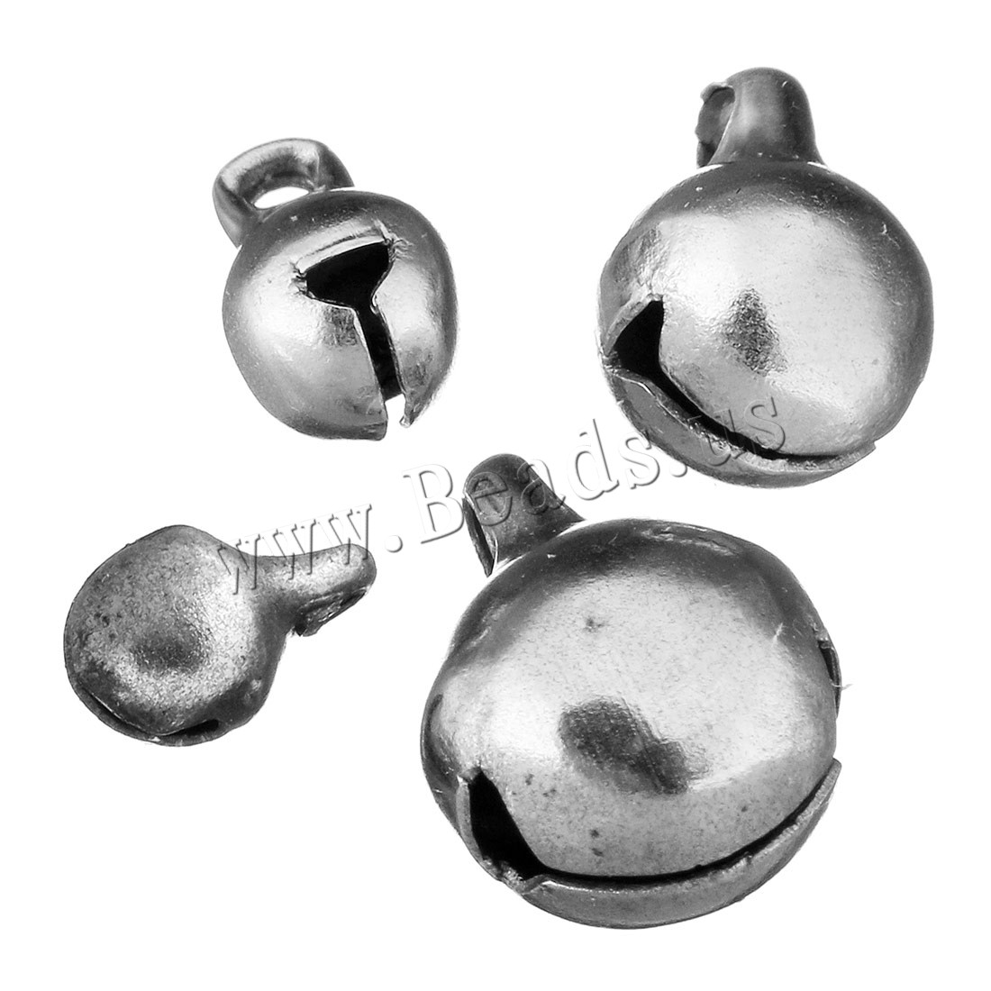 Stainless Steel Bell Charm, forskellig størrelse for valg, oprindelige farve, Hole:Ca. 2mm, 500pc'er/Lot, Solgt af Lot