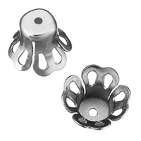 Stainless Steel Bead Cap, az eredeti szín, 8.50x7x8.50mm, Lyuk:Kb 0.5mm, 500PC-k/Lot, Által értékesített Lot