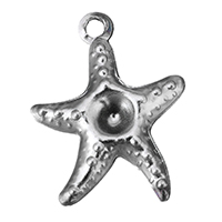 Cruach dhosmálta siogairlín Socrú, Starfish, dath bunaidh, 14x18x4mm, Poll:Thart 1.5mm, Trastomhas Istigh:Thart 4mm, 200ríomhairí pearsanta/Lot, Díolta De réir Lot