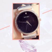 Reloj de joyería unisex GUOU®, Cuero de vaca, con Vidrio & acero inoxidable, chapado, Resistente al agua de la vida & para mujer, más colores para la opción, 38x7mm, longitud aproximado 8 Inch, Vendido por UD