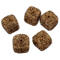 Rhinestone Clay Pave Kralen, strass klei pave, Square, 15-16x15-16x15-16mm, Gat:Ca 2mm, 10pC's/Lot, Verkocht door Lot