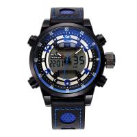 AMST® Mannen Sieraden Horloge, Koeienhuid, met Glas & Roestvrij staal, roestvrij staal pin gesp, plated, Leven waterbestendig & voor de mens, meer kleuren voor de keuze, 49.5x15mm, Lengte Ca 10 inch, Verkocht door PC