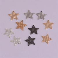 Mässing Smycken Hängen, Star, plated, Slumpmässig färg, nickel, bly och kadmium gratis, 7.5x0.5mm, Hål:Ca 0.6mm, 100PC/Bag, Säljs av Bag