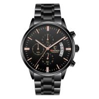 CHENXI Reloj para hombre, acero inoxidable, con Vidrio, iónico negro, Resistente al agua de la vida & ajustable, 43x10.5mm, longitud aproximado 7 Inch, Vendido por UD