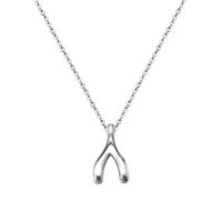 Colar de jóias de aço inoxidável, Aço inoxidável 316L, with 2lnch extender chain, Wishbone, cadeia oval & para mulher, cor original, 11x20.5mm, vendido para Aprox 15.7 inchaltura Strand