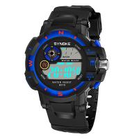 Montre à bijoux pour hommes Synoke®, Plastique, avec verre & acier inoxydable, Placage, Résistant à l’eau de vie & réglable & LED, plus de couleurs à choisir, 46.5x14.11mm,20.17mm, Longueur Environ 6.4-8.8 pouce, Vendu par PC