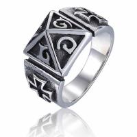 acier inoxydable 316L bague, Plaqué de couleur d'argent, normes différentes pour le choix & pour homme, 33x28mm, Vendu par PC