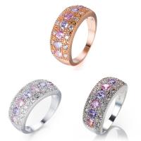 Cubic Zircon Brass δάχτυλο του δακτυλίου, Ορείχαλκος, επιχρυσωμένο, διαφορετικό μέγεθος για την επιλογή & για τη γυναίκα & με ζιργκόν, περισσότερα χρώματα για την επιλογή, νικέλιο, μόλυβδο και κάδμιο ελεύθεροι, Sold Με PC