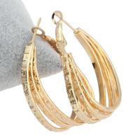 Brass Hoop Earring gold color plated nickel lead & cadmium free Sold By Pair