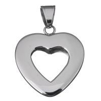 Rustfrit stål Heart Vedhæng, Stainless Steel, oprindelige farve, 30x34x5mm, Hole:Ca. 7x10mm, Solgt af PC