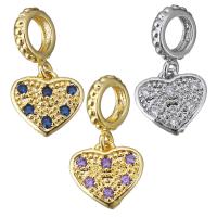 Cubic Zirconia Micro Pave Brass Pendant Heart plated micro pave cubic zirconia Approx 4mm Sold By Lot