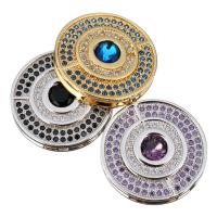 Mosaz Šperky Connector, Flat Round, á, micro vydláždit kubické zirkony & 1/1 smyčka, více barev na výběr, 19x4mm, Otvor:Cca 1.5mm, 5PC/Lot, Prodáno By Lot