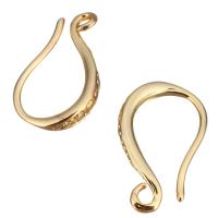 Prás Hook earring, óir fíor plated, le lúb, 9.5x16x2.5mm, 0.7mm, Poll:Thart 0.9x1.2mm, 100ríomhairí pearsanta/Lot, Díolta De réir Lot