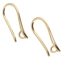 Prás Hook earring, óir fíor plated, le lúb, 8x20x2.5mm, 1mm, Poll:Thart 1.7x2.1mm, 100ríomhairí pearsanta/Lot, Díolta De réir Lot