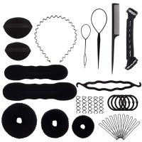 Plastic Hair Bun Maker kit with Sponge & Nylon Sold By Set