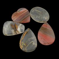 Natural Quartz Riipukset, Cherry kvartsi, sekoitettu, 36x47x6mm-37x56x6mm, Reikä:N. 2mm, 5PC/laukku, Myymät laukku