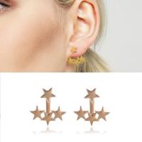 Zinc Alloy Cartoon Split Earring, roestvrij staal oorbel bericht, Ster, plated, afneembare & voor vrouw, meer kleuren voor de keuze, lood en cadmium vrij, 10-20mm, Verkocht door pair