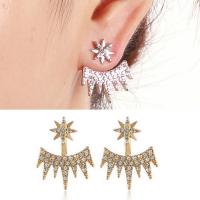 Ear Jackets Zinc Alloy stainless steel post pin plated detachable & for woman & with rhinestone lead & cadmium free 10-20mm Sold By Pair