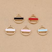 Zinc Alloy émail Pendants, alliage de zinc, Placage de couleur d'or, plus de couleurs à choisir, sans plomb et cadmium, 19x16mm, Trou:Environ 1.5mm, 100PC/sac, Vendu par sac